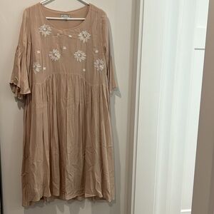 Embroidery pink dress